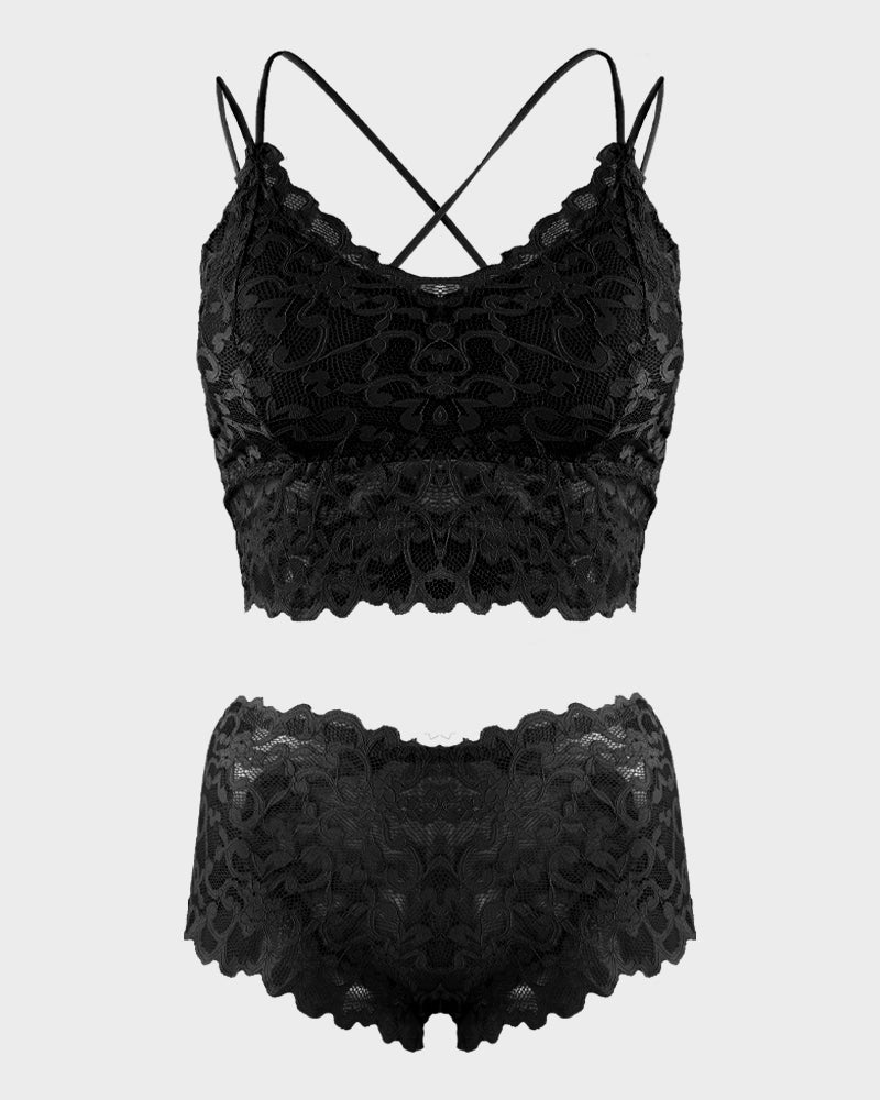 4-Pack Romantic Lace Bralette & Panty Bundle