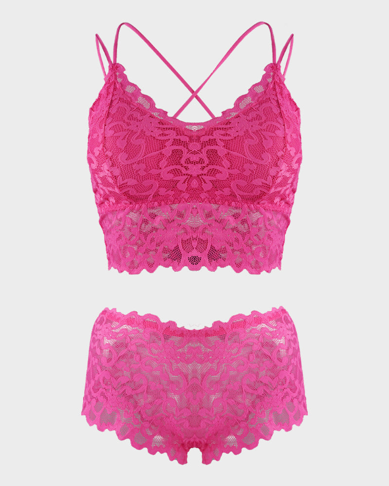 4-Pack Romantic Lace Bralette & Panty Bundle
