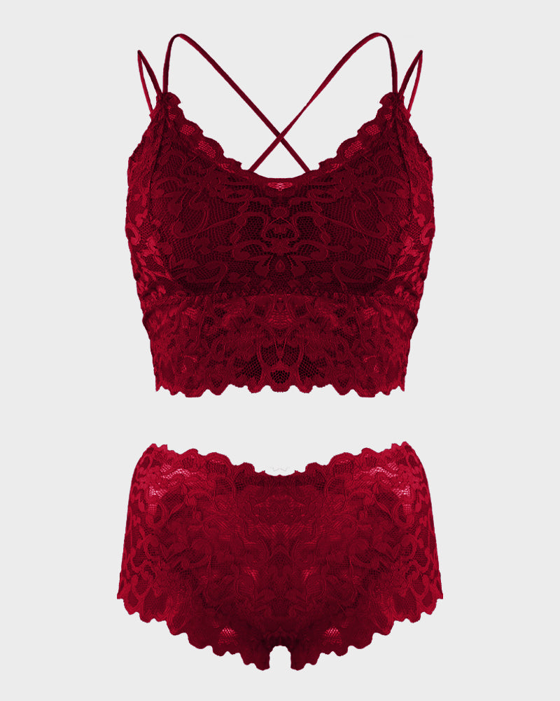 4-Pack Romantic Lace Bralette & Panty Bundle
