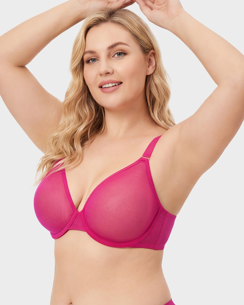 Breathable Mesh Demi Bra for Everyday Comfort