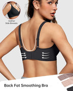 Seamless Deep V Push-Up Wireless Jelly Bra with Back Smoothing & Soft