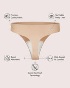 5-PACK Seamless Camel Toe Cover Thongs