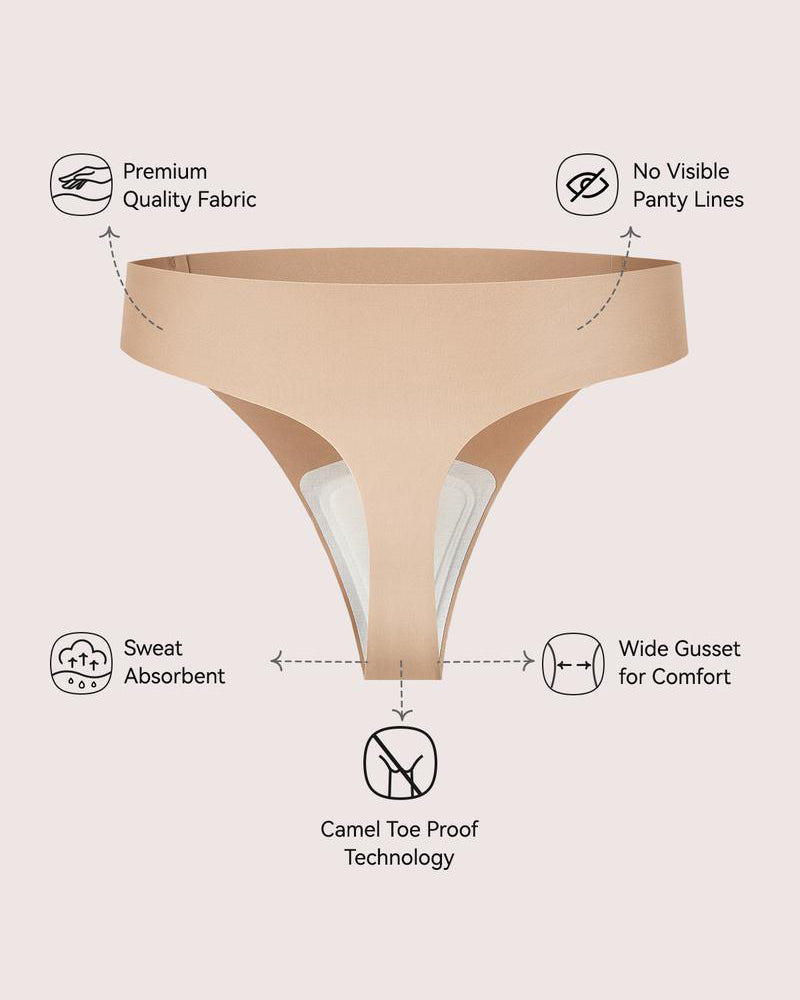 5-PACK Seamless Camel Toe Cover Thongs