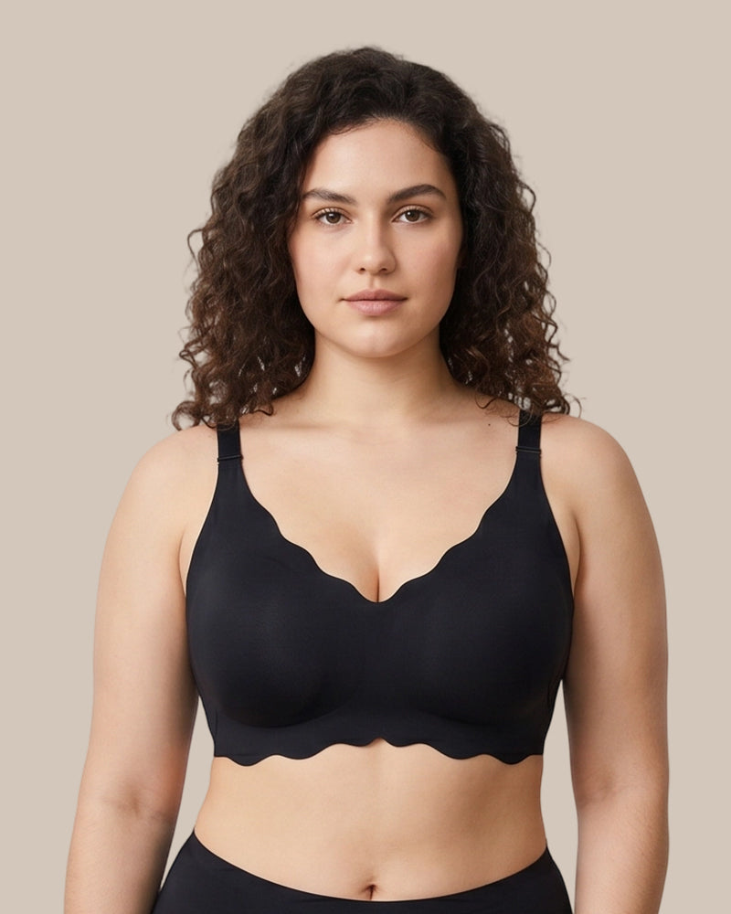 Soft Full Coverage Scalloped Wireless Jelly Bra