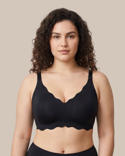Soft Full Coverage Scalloped Wireless Jelly Bra