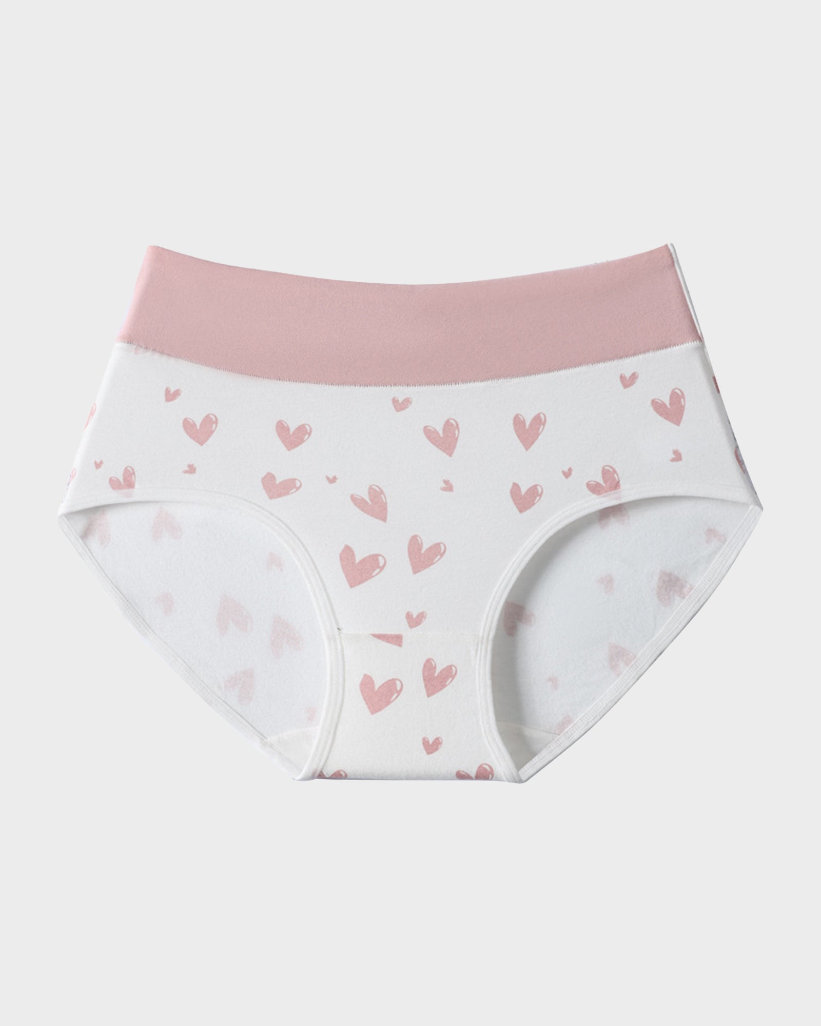 6-Pack Soft Cotton Heart Print High-Waist Panties