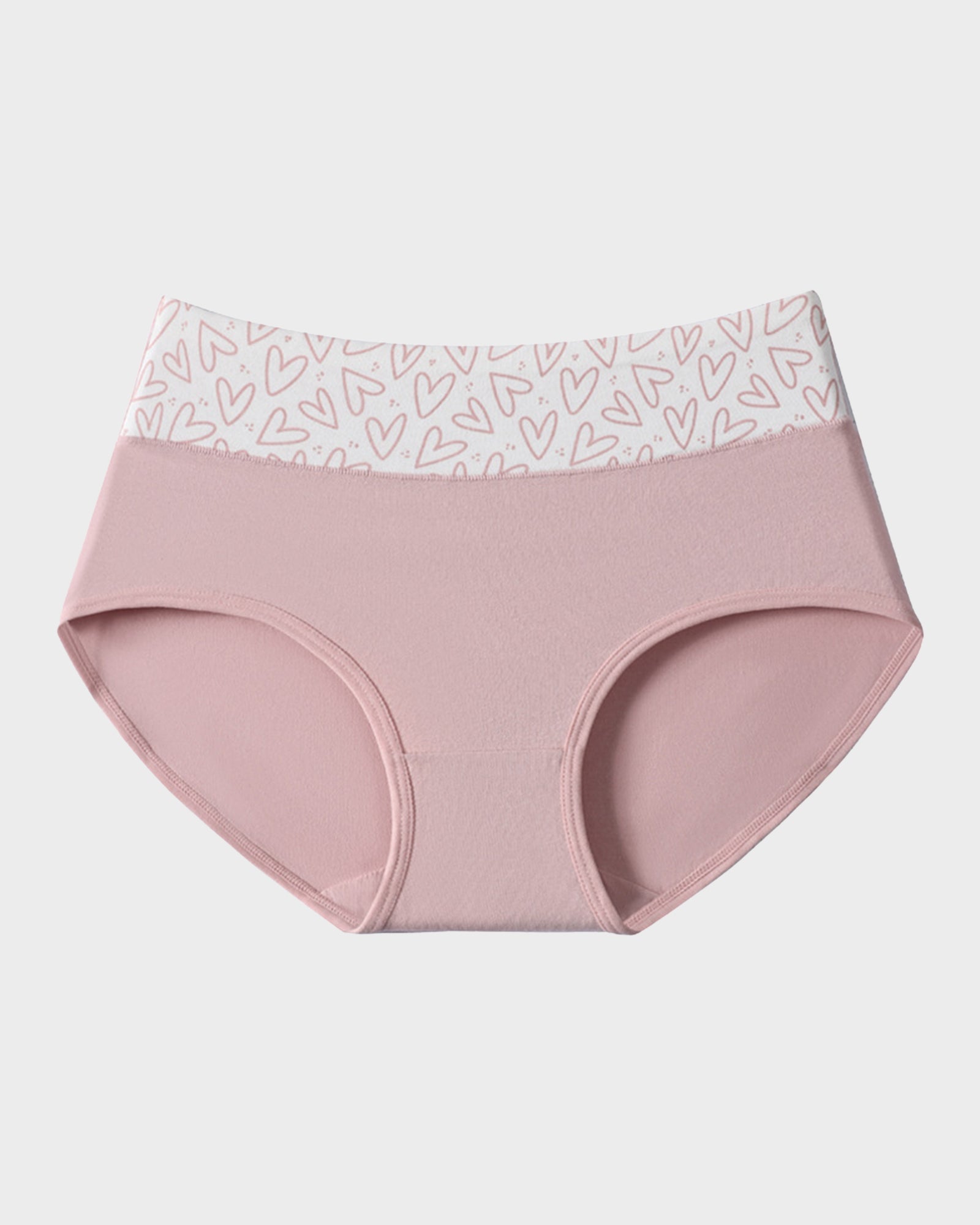 6-Pack Soft Cotton Heart Print High-Waist Panties