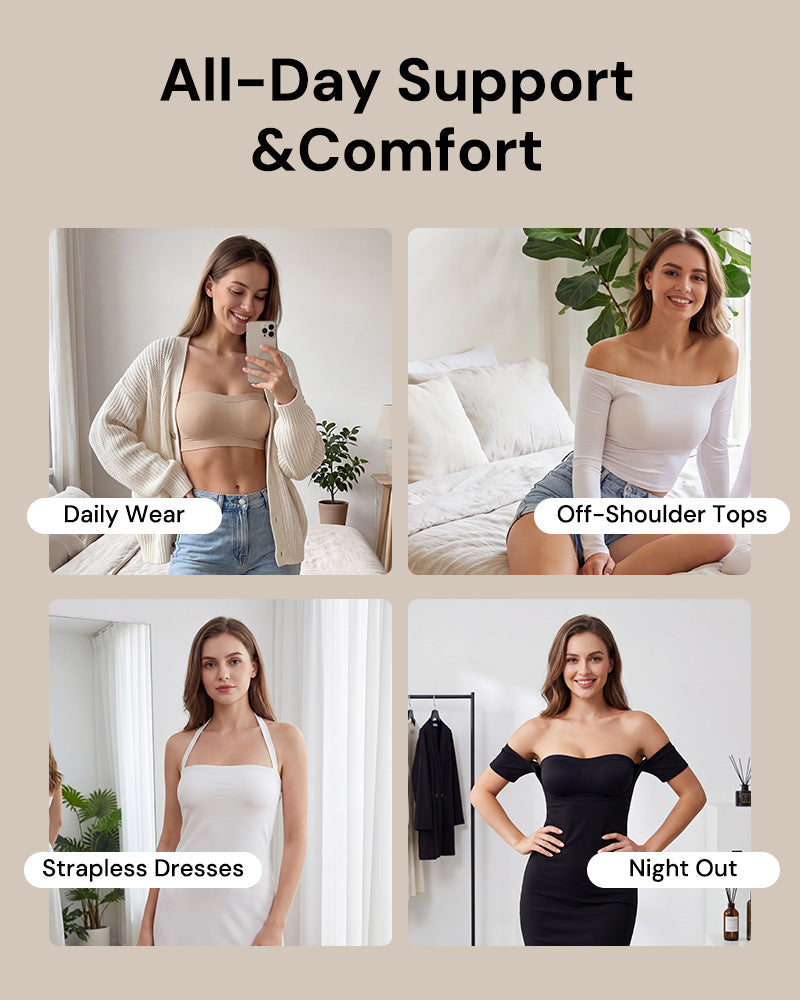 Stay‑Put Wireless Seamless Bandeau Bra