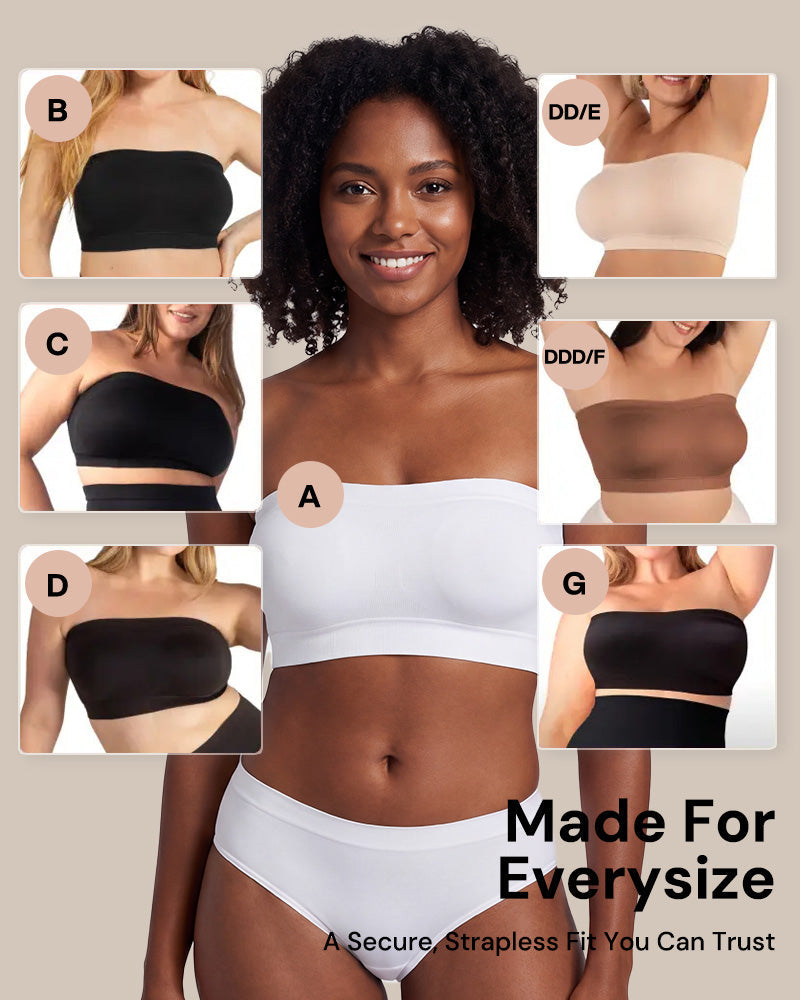 Stay‑Put Wireless Seamless Bandeau Bra