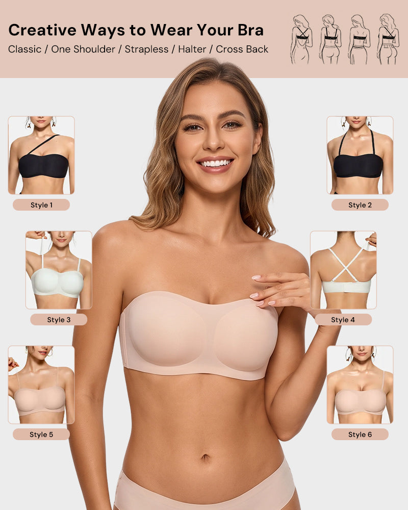 Strapless Wireless Padded Bandeau Bra