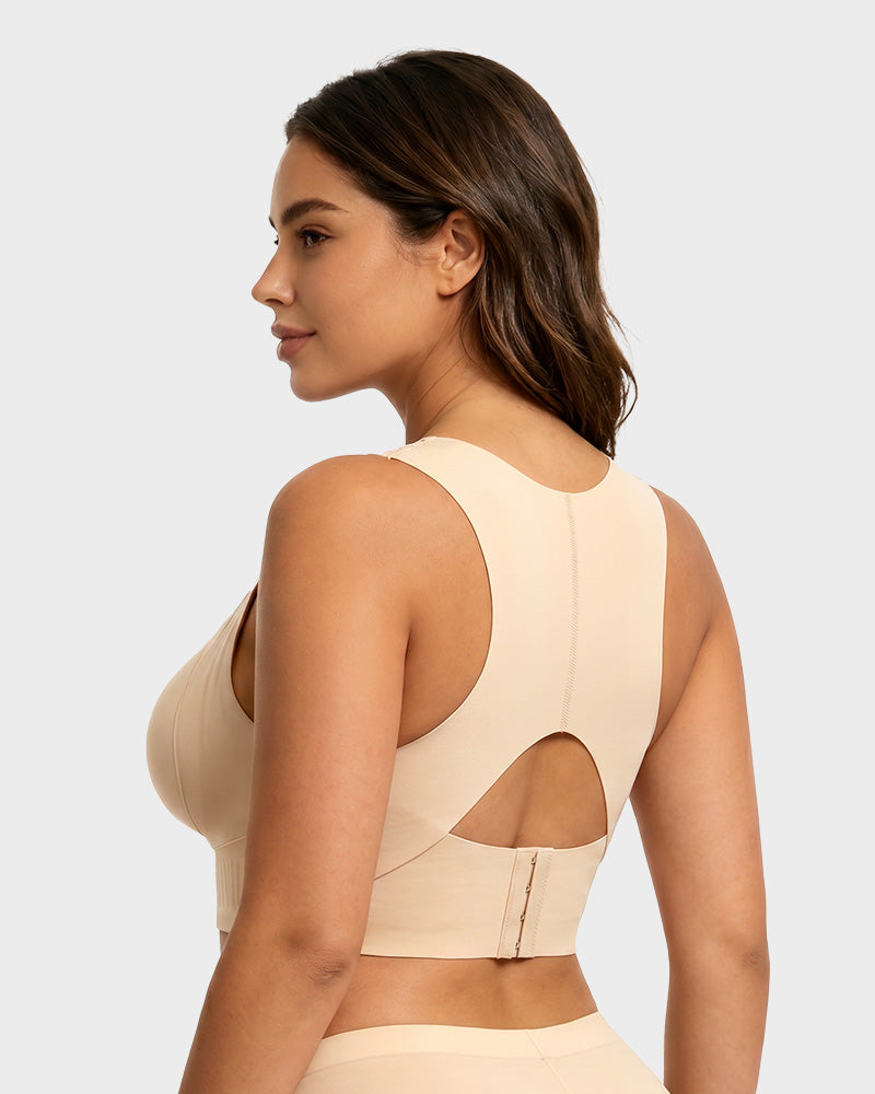 Wireless Front-Closure Posture Bra for Everyday Comfort