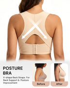 Wireless Front-Closure Posture Bra for Everyday Comfort