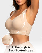 Wireless Front-Closure Posture Bra for Everyday Comfort