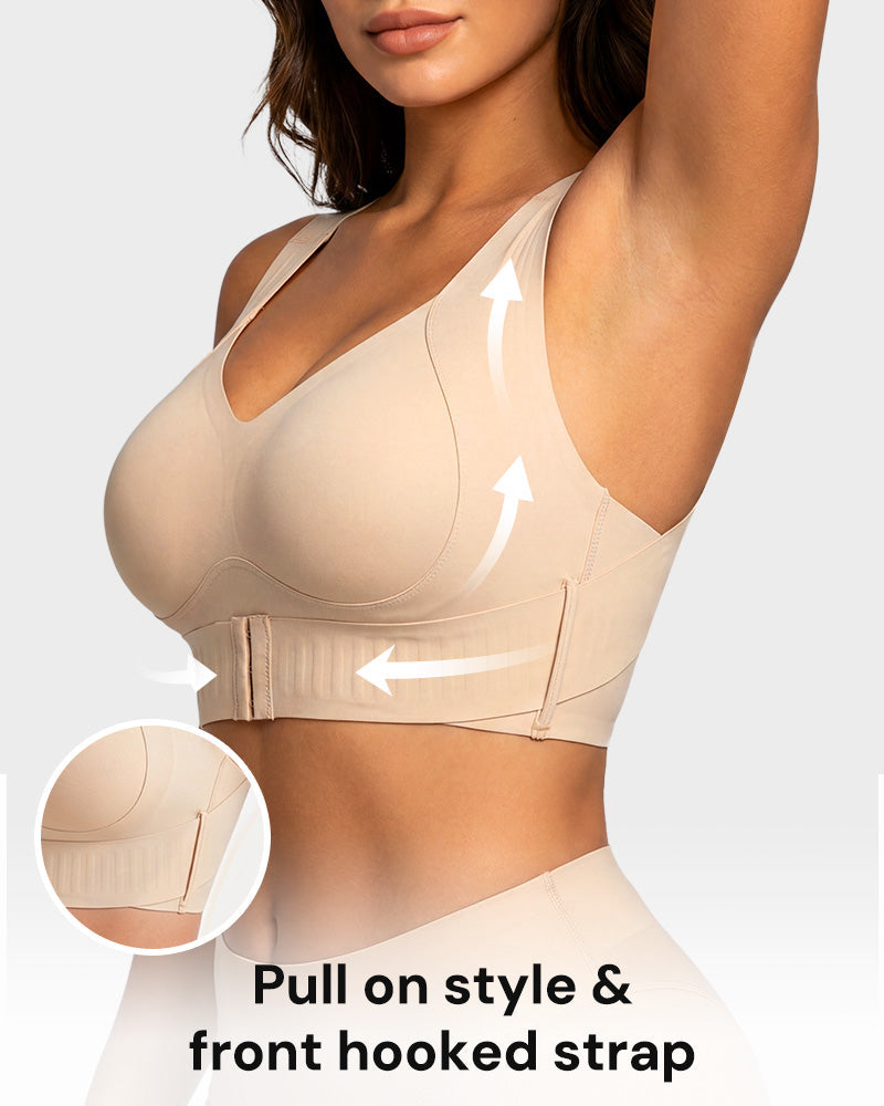 Wireless Front-Closure Posture Bra for Everyday Comfort
