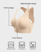 Wireless Front-Closure Posture Bra for Everyday Comfort