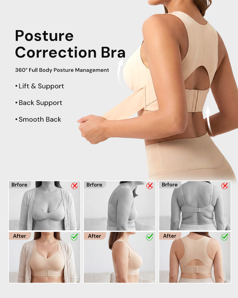 Wireless Front-Closure Posture Bra for Everyday Comfort