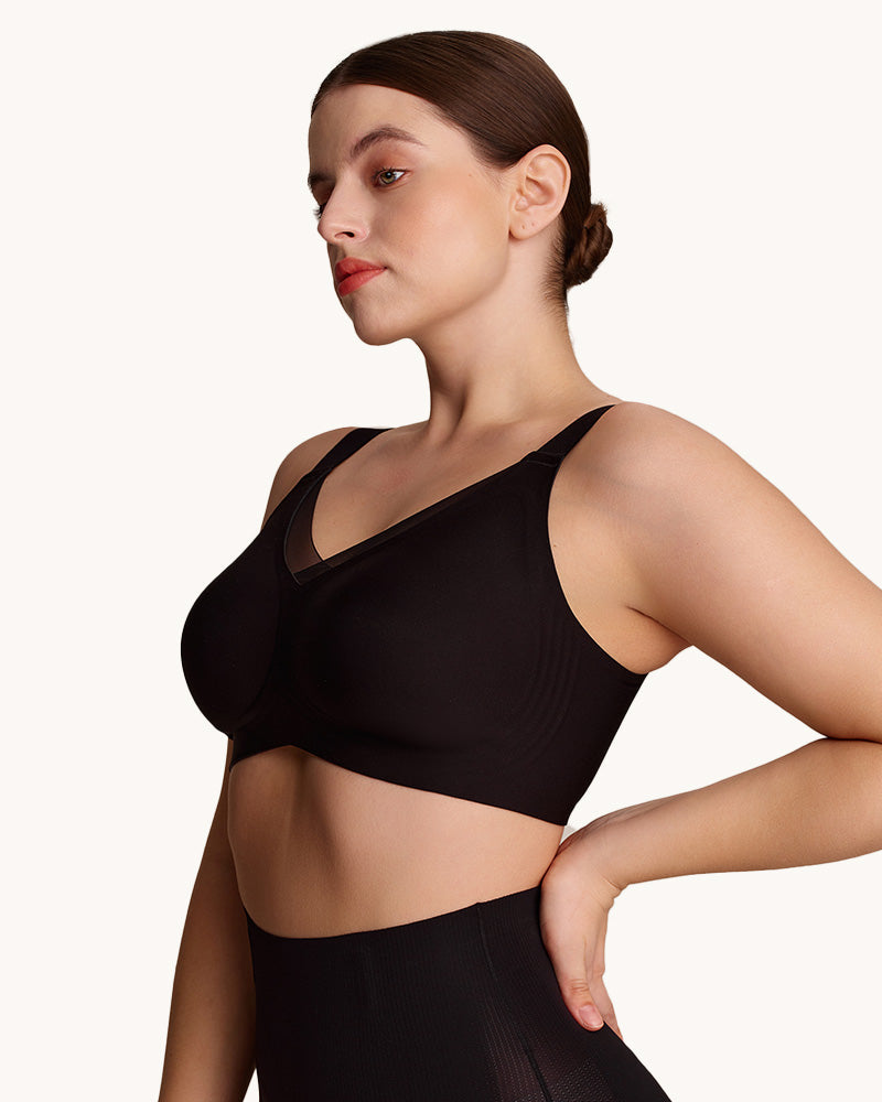Womens Wireless Bras V Mesh Comfortable Bralette Supportive