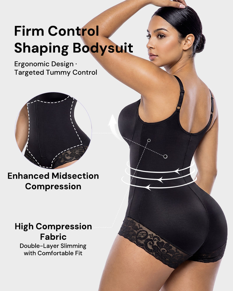 Zip-Up Overbust Sculpting Shapewear Bodysuit