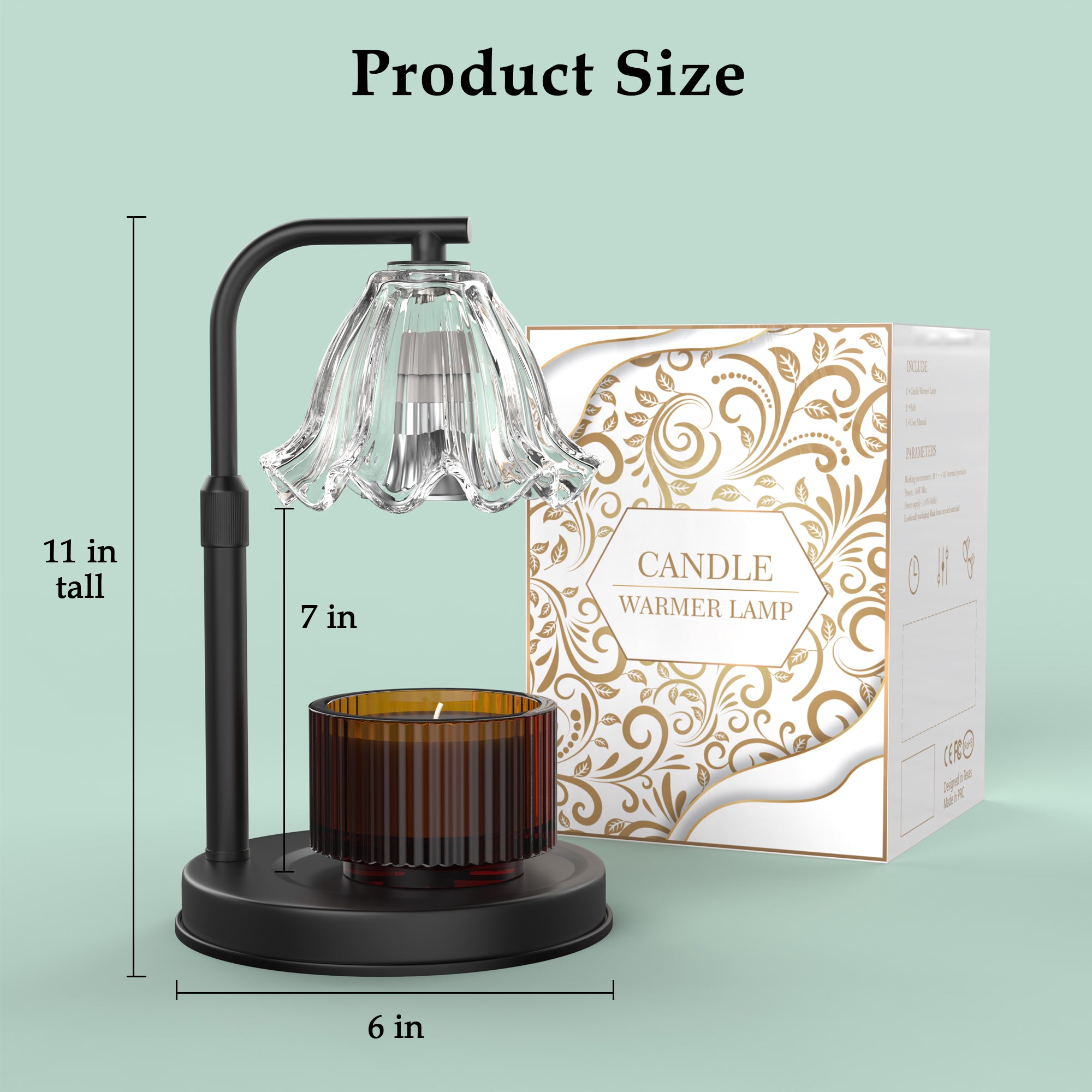 Flower Candle Warmer Lamp with Timer, Dimmable Candle Lamp Warmer, Height Adjustable Candle Lamp, Gifts for Women Her, House Warming Gifts New Home Decor, Daffodil Wax Warmer for Yankee Candles